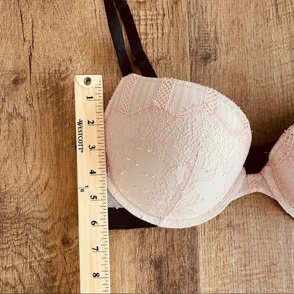 Victoria’s Secret Very Sexy Push-Up 36C lace light Pink/Black bra EUC - Picture 8 of 9